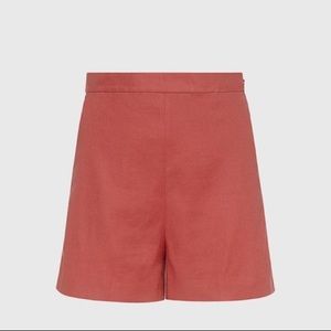 Theory high waisted linen shorts